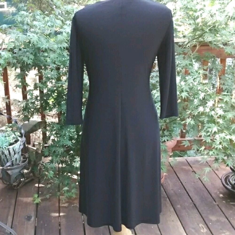 Evan-Picone Little Black Dress Rhinestone Buckle - Picture 4 of 7